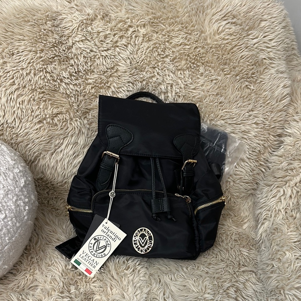 Valentino Orlandi Vegan leather Collection Black Backpack